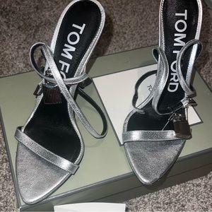 Silver Tom Ford lock heel